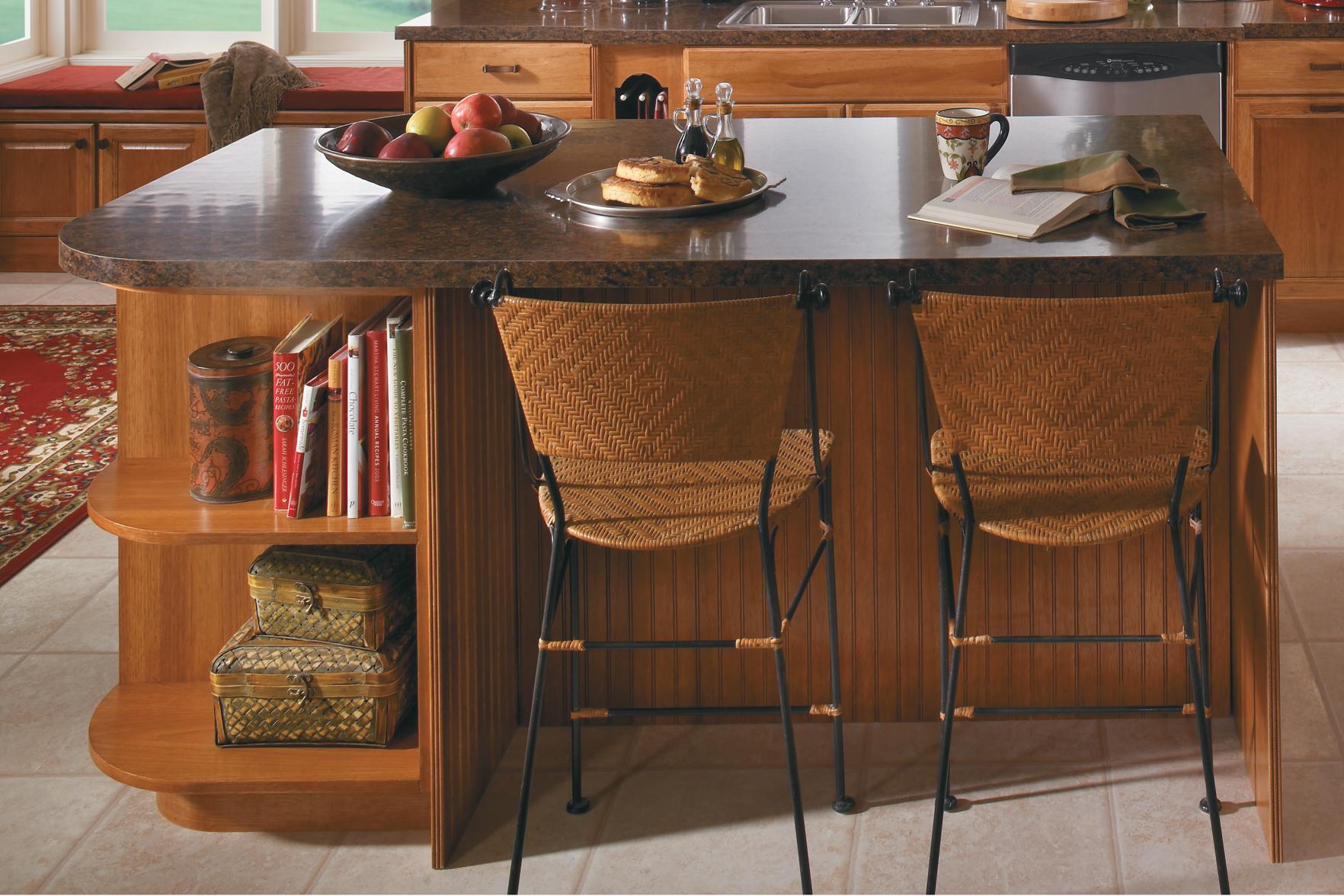 Kitchen Island with Radius Shelf End Unit Medallion at Menards