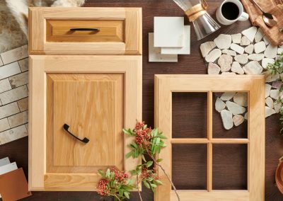 Dover Hickory Natural with Traditional Mullion and Clear Glass Insert